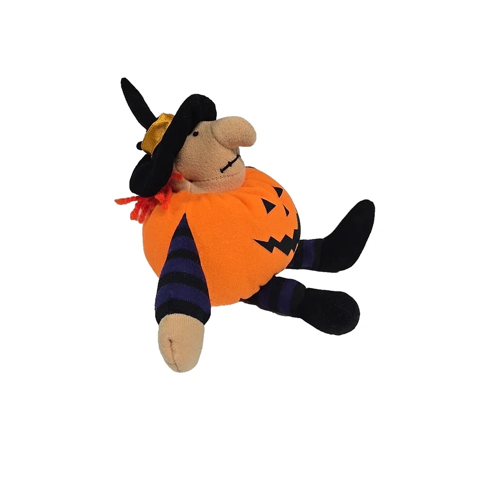 Toy Hut Vintage Halloween Witch Pumpkin Jack O Lantern Plush Stuffed Toy 6 Inch